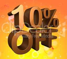 Ten Percent Off Indicates Savings Closeout And Clearance