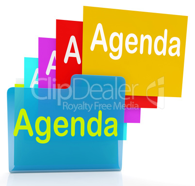 Files Agenda Represents Diary Paperwork And Folder
