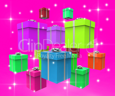 Giftboxes Celebration Represents Parties Party And Package