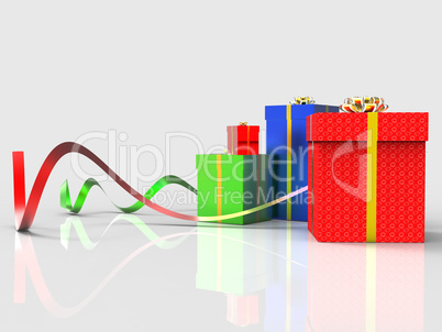 Giftboxes Celebration Means Cheerful Joy And Celebrate