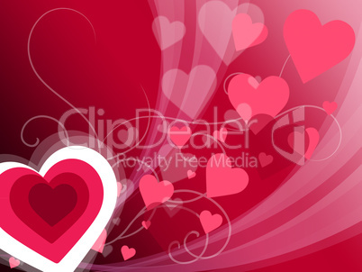 Hearts Background Shows Valentines Day And Backdrop