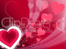 Hearts Background Shows Valentines Day And Backdrop