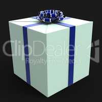 Birthday Giftbox Means Congratulating Package And Occasion