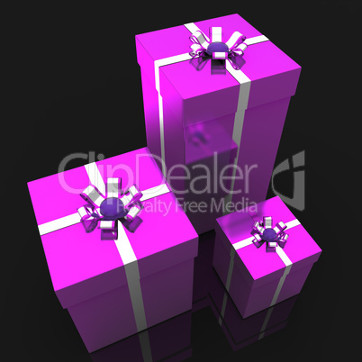 Celebration Giftboxes Indicates Joy Presents And Occasion