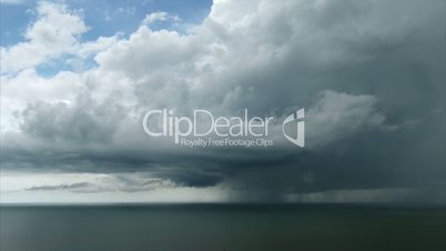 Timelapse Cloudscape and Thunderstorm Over The Ocean