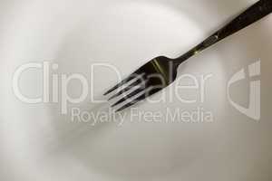 White plate and fork