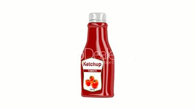 Plastic bottle of ketchup