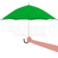 Hand holding umbrella