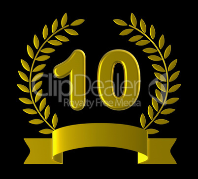 Anniversary Ten Indicates Birthday Party And Anniversaries