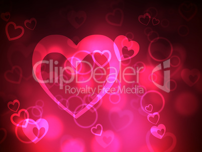 Heart Background Represents Valentine Day And Backdrop