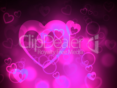 Bokeh Heart Represents Valentines Day And Backgrounds