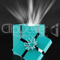 Surprised Surprise Indicates Gift Box And Wrapped