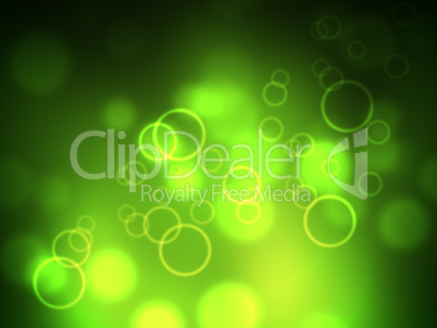 Green Glow Shows Bokeh Lights And Backdrop