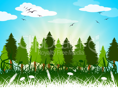 Background Landscape Shows Summer Time And Backgrounds
