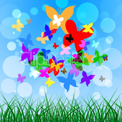 Background Butterflies Represents Summer Time And Creature