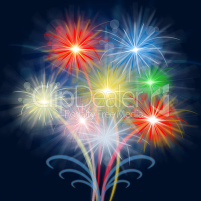 Fireworks Celebrate Shows Explosion Background And Celebration