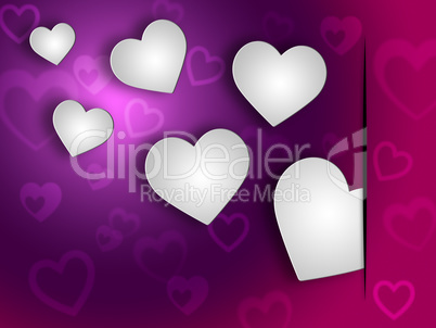 Background Hearts Shows Valentines Day And Abstract