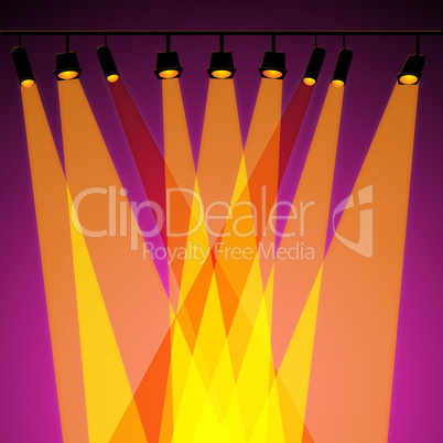 Background Spotlight Represents Stage Lights And Abstract
