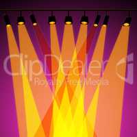 Background Spotlight Represents Stage Lights And Abstract