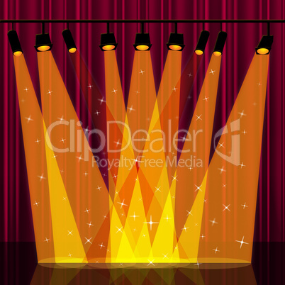 Background Spotlight Indicates Stage Lights And Backdrop