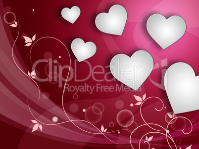 Hearts Background Represents Love Template And Valentine