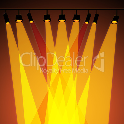 Background Spotlight Represents Stage Lights And Abstract