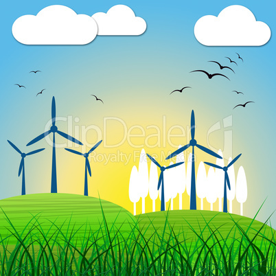 Wind Power Shows Renewable Resource And Environmental