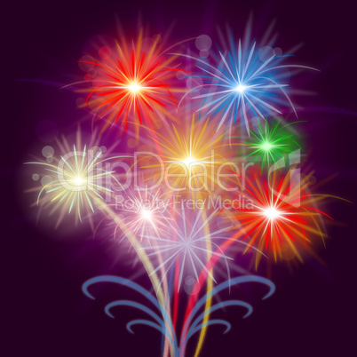Celebrate Fireworks Shows Explosion Background And Celebrating