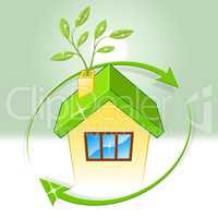 House Eco Indicates Earth Day And Building