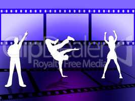 Filmstrip Dancing Indicates Disco Music And Border