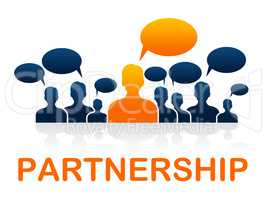 Teamwork Partnership Means Working Together And Cooperation