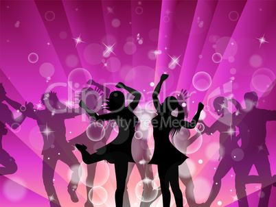 Disco Women Indicates Dance Discotheque And Female