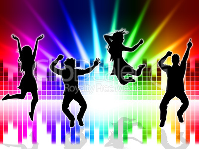 Music Excitement Indicates Sound Track And Dancing