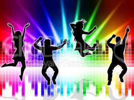 Music Excitement Indicates Sound Track And Dancing