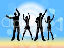 Disco Dancing Indicates Party Nightclub And Silhouette
