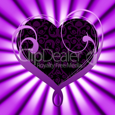 Background Heart Shows Valentines Day And Abstract