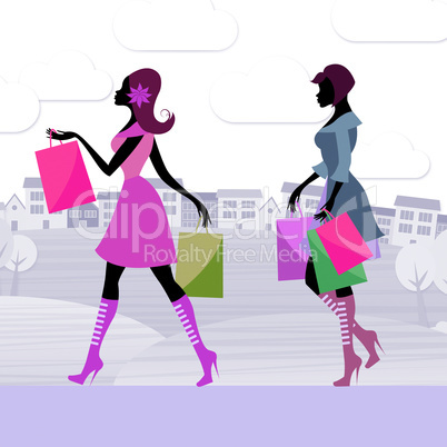 Shopper Women Means Retail Sales And Adults