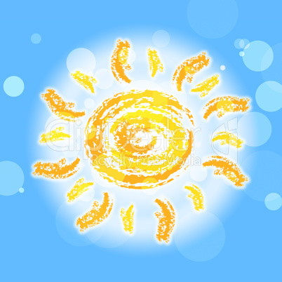 Sun Rays Represents Summer Time And Beam