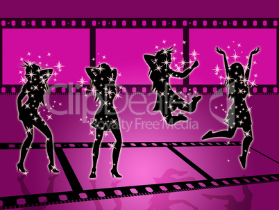 Filmstrip Disco Means Discotheque Photography And Photographic