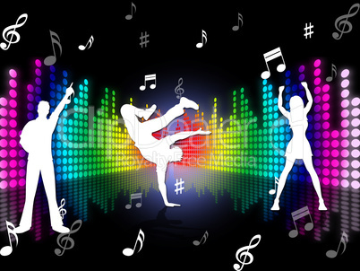 Music Dancing Represents Sound Track And Dance