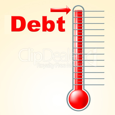 Thermometer Credit Indicates Debit Card And Banking
