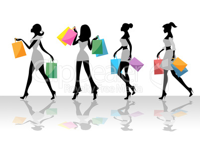 Shopping Women Shows Retail Sales And Adult