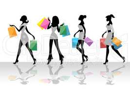 Shopping Women Shows Retail Sales And Adult