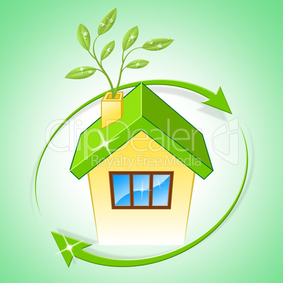House Eco Means Go Green And Conservation