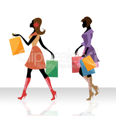 Women Shopping Indicates Retail Sales And Adult