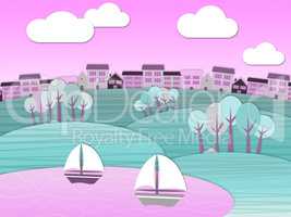 Sailing Sea Means Country Natural And Meadow