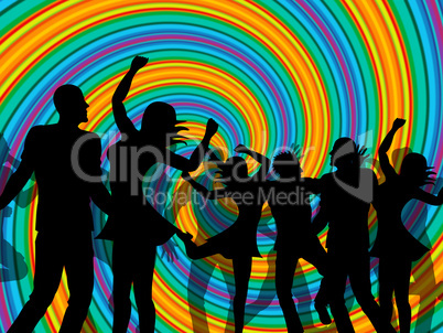 Disco Party Represents Discotheque Dancing And Nightclub