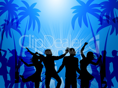 Tropical Island Represents Disco Dancing And Atoll