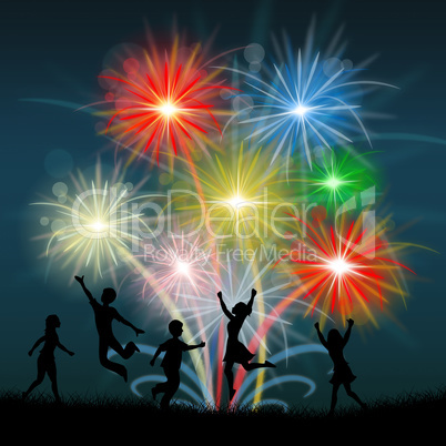 Play Fireworks Indicates Celebrate Festive And Children