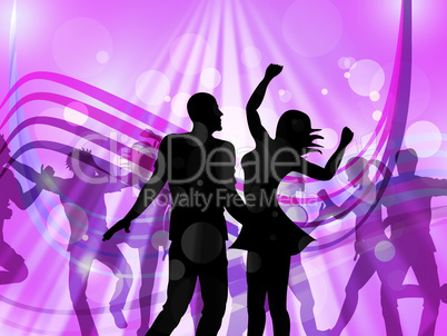 Disco Dancing Represents Parties Discotheque And Cheerful